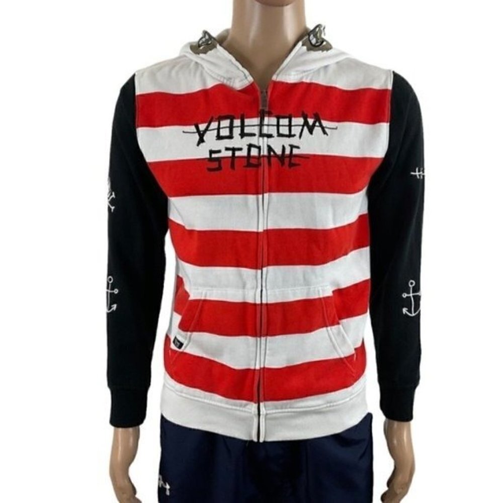 Volcom Fear Slim Pirate Full Zip Hoodie size XL Boys - Picture 4 of 11